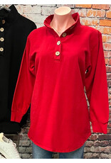 Sea Breeze Canton Fleece Riverside Pullover Ruby Red