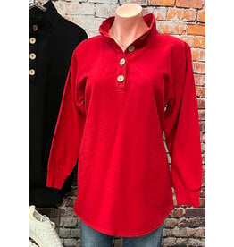 Canton Fleece Riverside Pullover Ruby Red