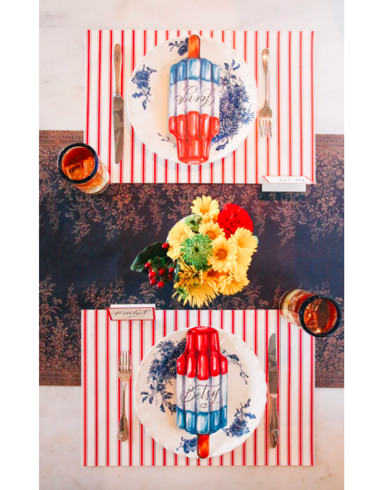 Hester & Cook Red Ribbon Stripe Placemats