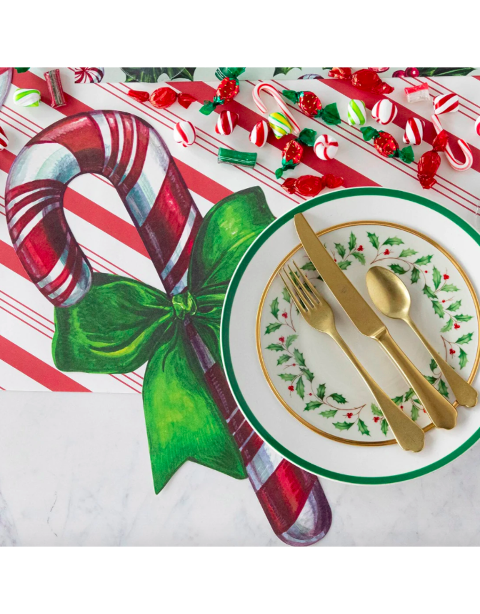 Hester & Cook Die-cut Candy Cane Placemats