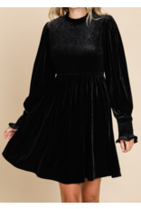 Paola Ruched Velvet Dress