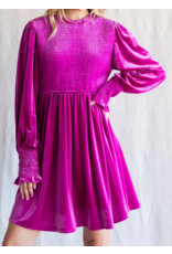 Paola Ruched Velvet Dress