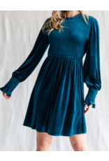 Paola Ruched Velvet Dress