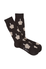 K.Bell Mens Middle Finger Crew Sock Gray