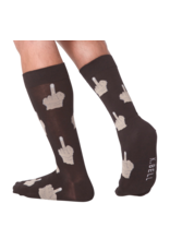 K.Bell Mens Middle Finger Crew Sock Gray
