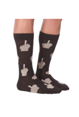 K.Bell Mens Middle Finger Crew Sock Gray