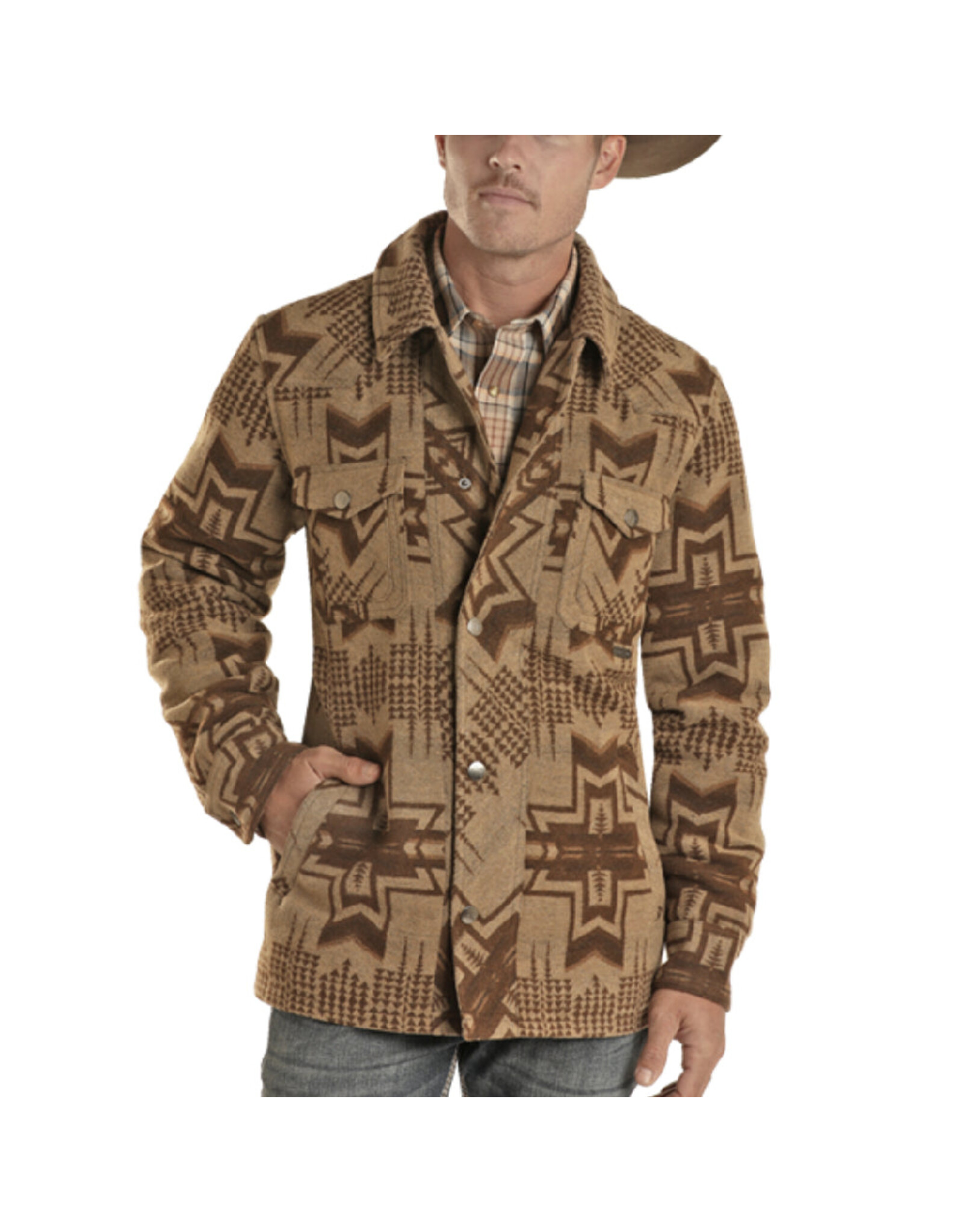 Powder River Outfitters Powder River Mens Aztec Wool Commander Coat