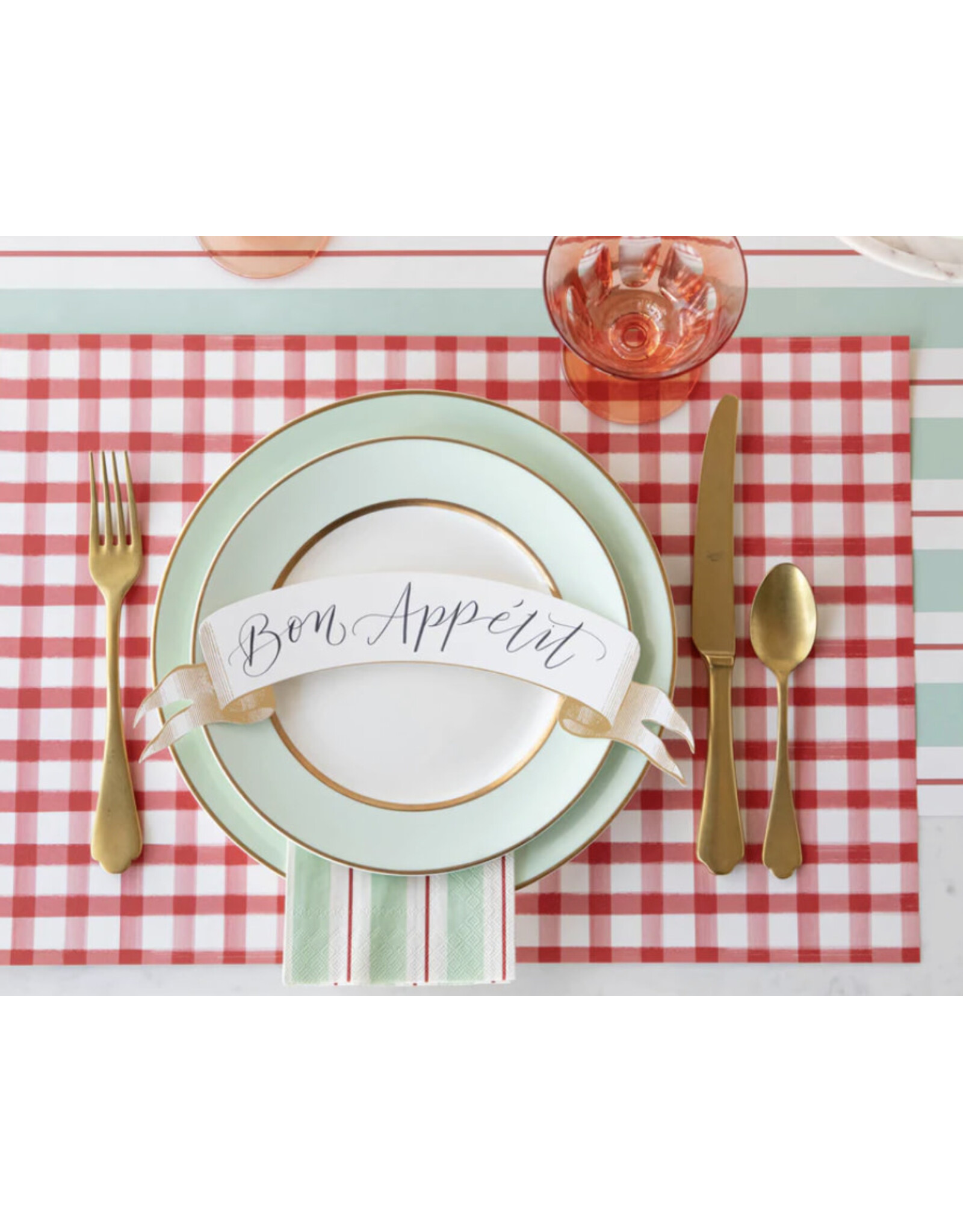 Hester & Cook Red Painted Check Placemats