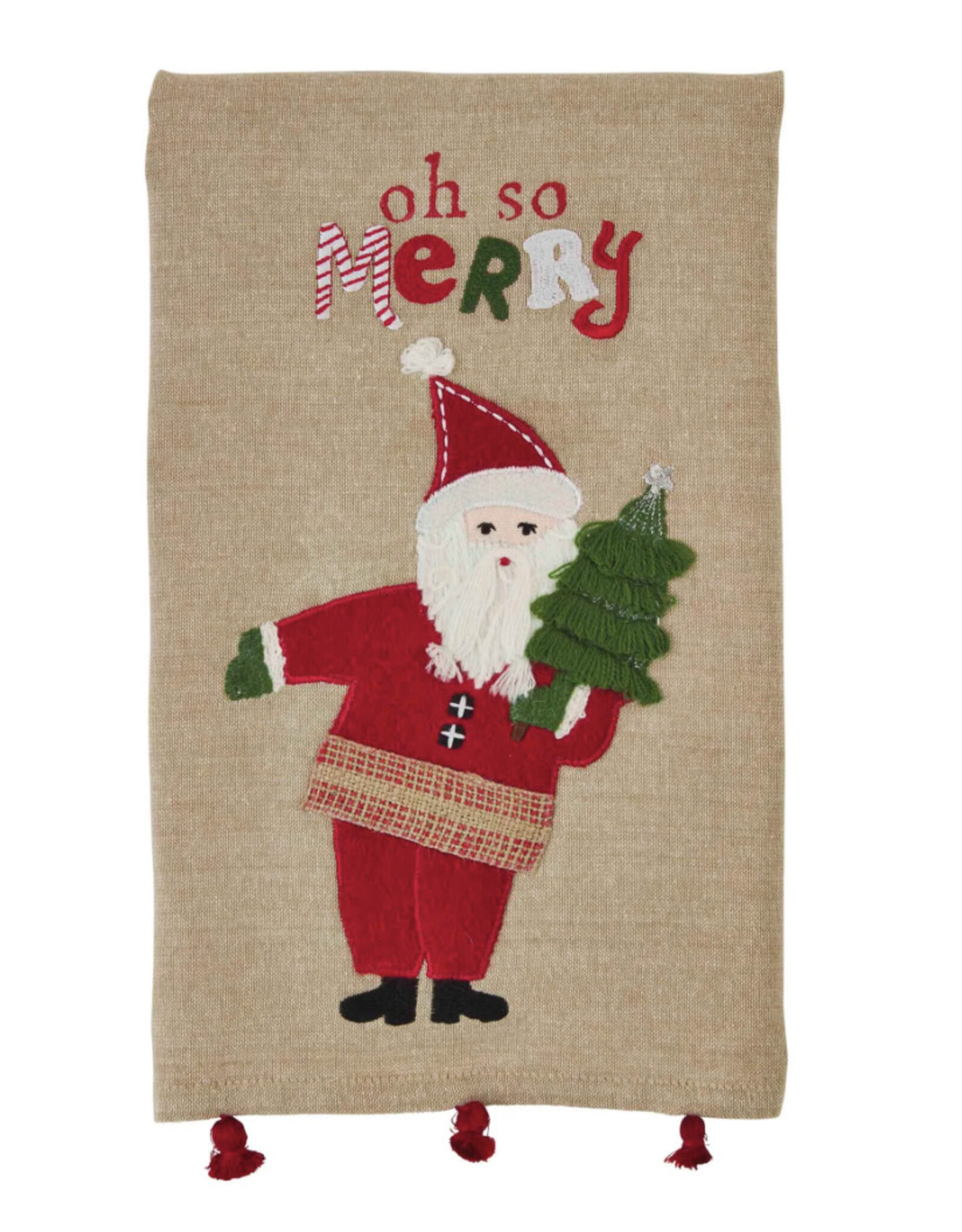 Santa Embroidered Hand Towel