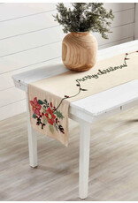 Merry Christmas Poinsettia Table Runner