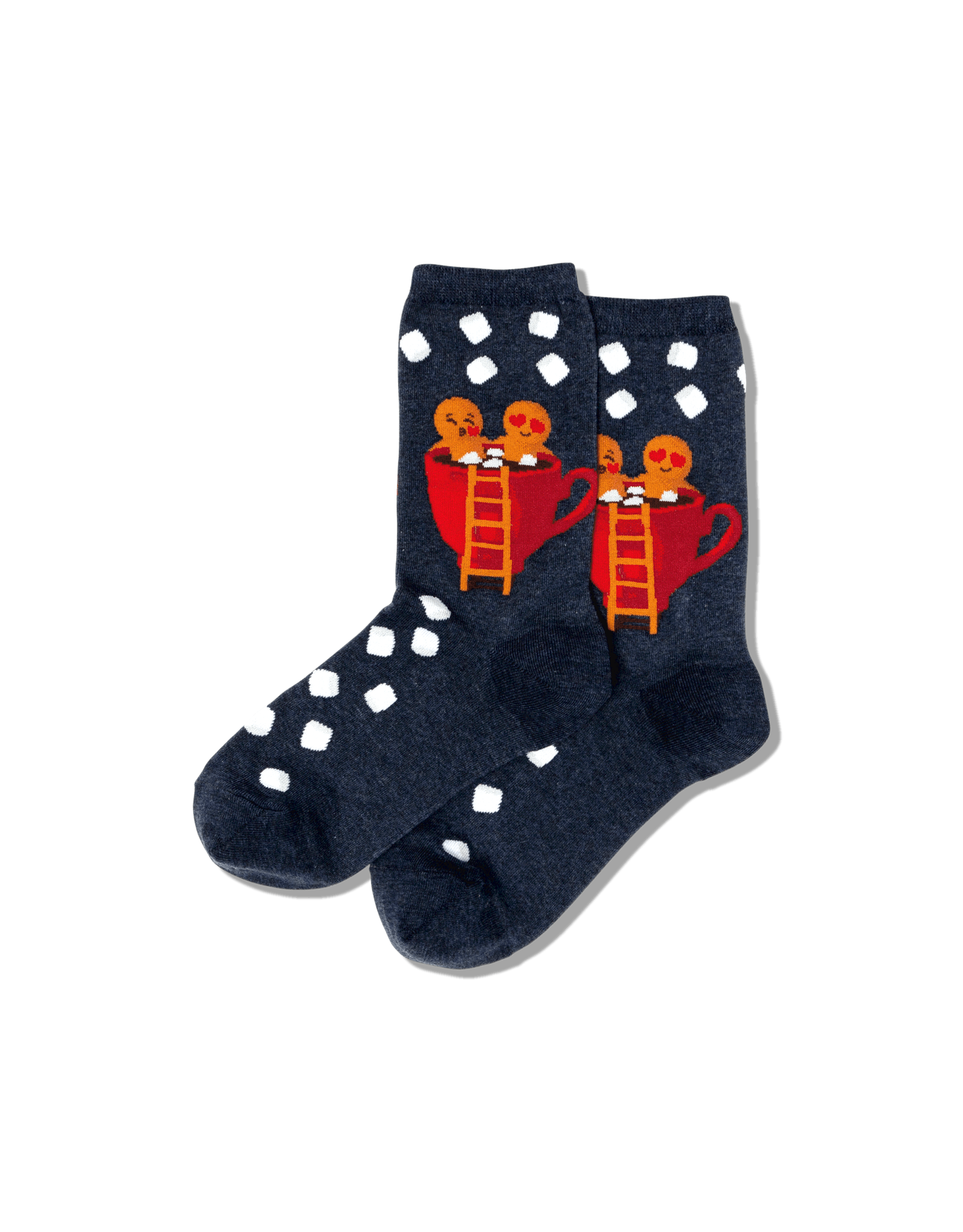 Hotsox Womens Gingerbread Couple Crew Socks Denim