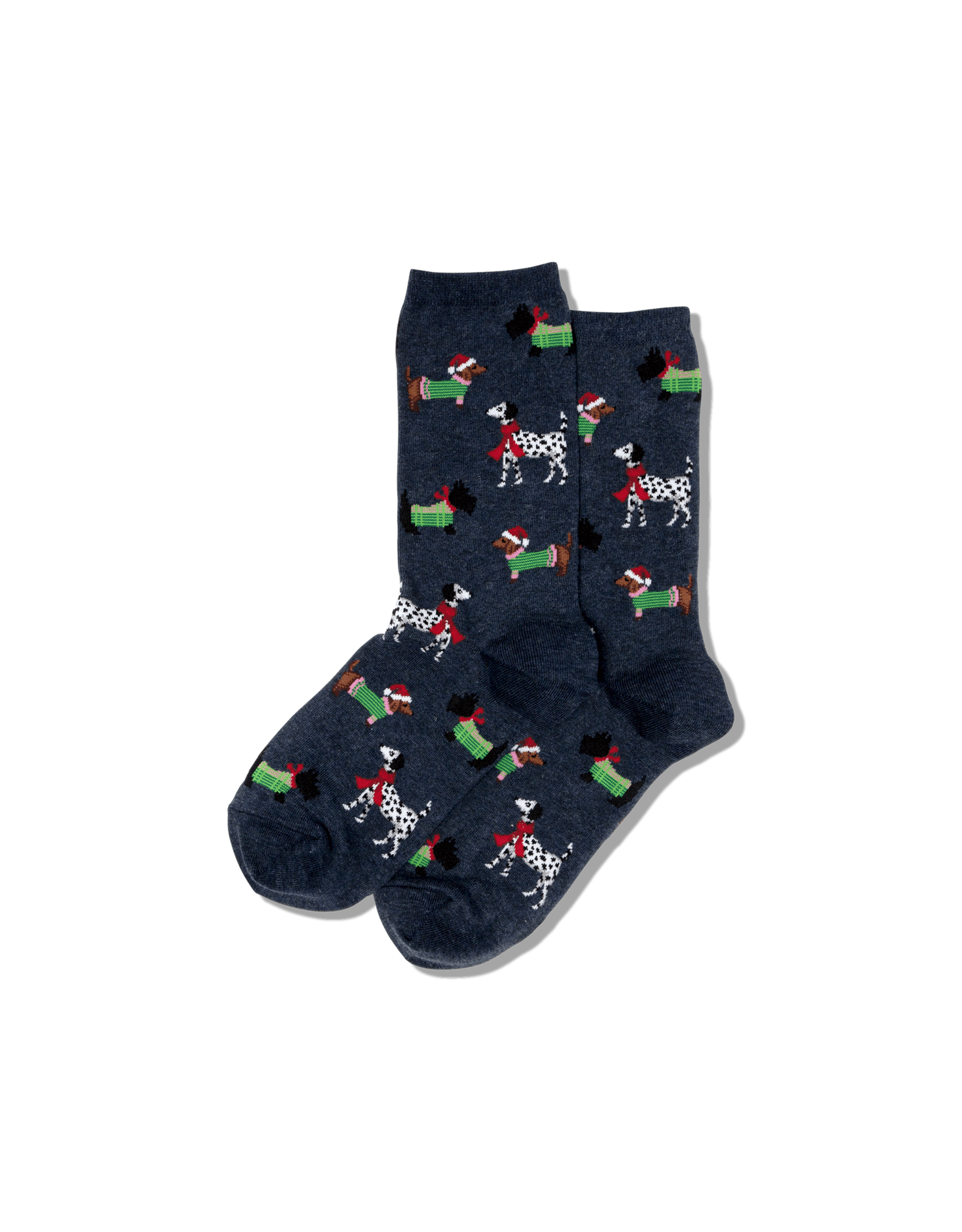 HOTSOX Hotsox Womens Christmas Dogs Crew Socks Denim