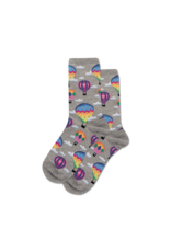 Hotsox Womens Hot Air Balloons Crew Socks Sweatshirt Gray