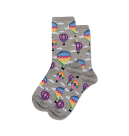 HOTSOX Hotsox Womens Hot Air Balloons Crew Socks Sweatshirt Gray
