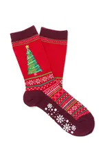HOTSOX Hotsox Womens Christmas Tree Non Skid Socks Red HOTSOX Hotsox Womens Christmas Tree Non Skid Socks Red