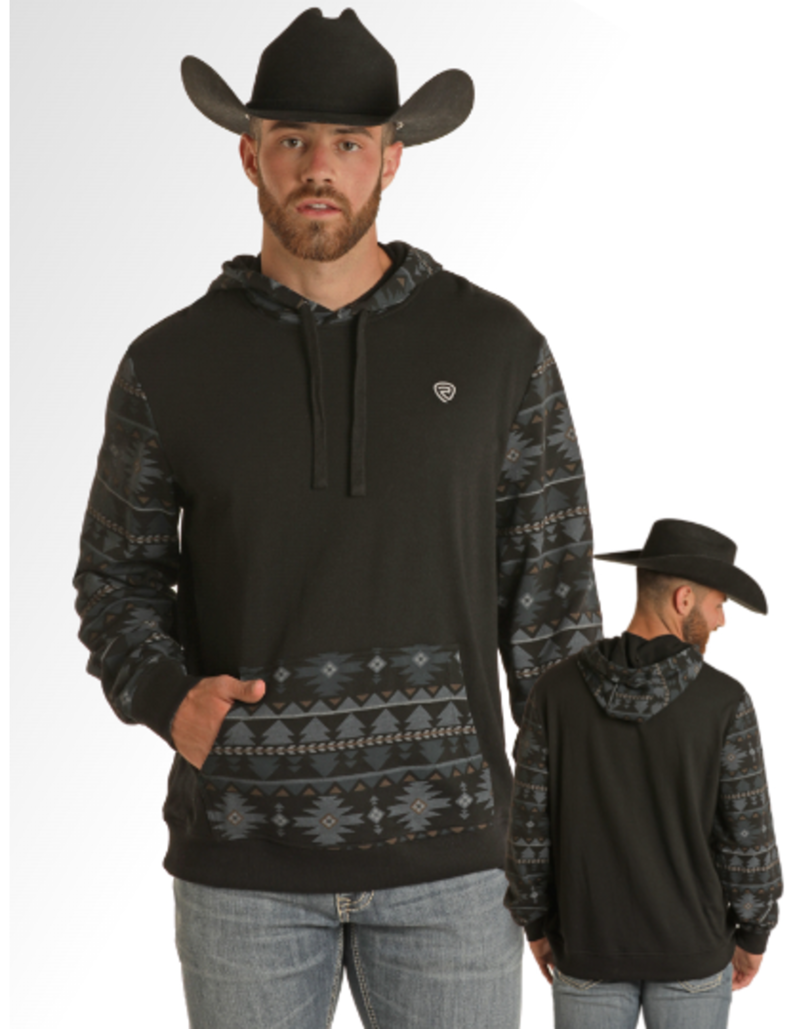 Rock & Roll Denim Rock & Roll Denim Printed Terry Hoodie