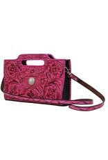 Chic Clutch Crossbody Bag with Bull Concho - Pink