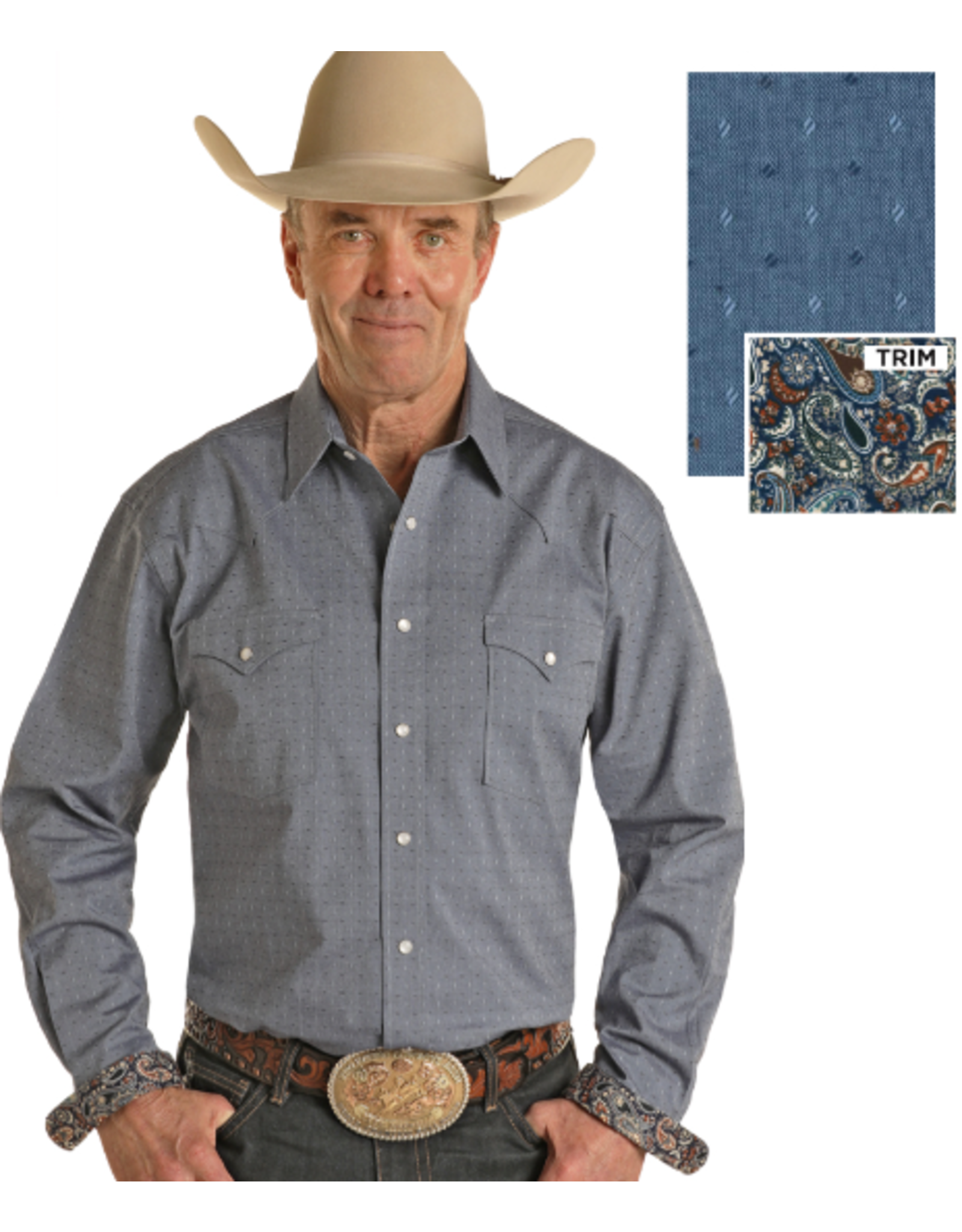 Panhandle Rough Stock  02805 Long Sleeve 2 Pocket Snap Shirt