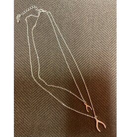 Double Wishbone Silver Necklace