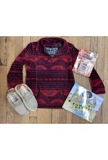 Powder River Youth  Aztec Printed Fleece Pullover Maroon