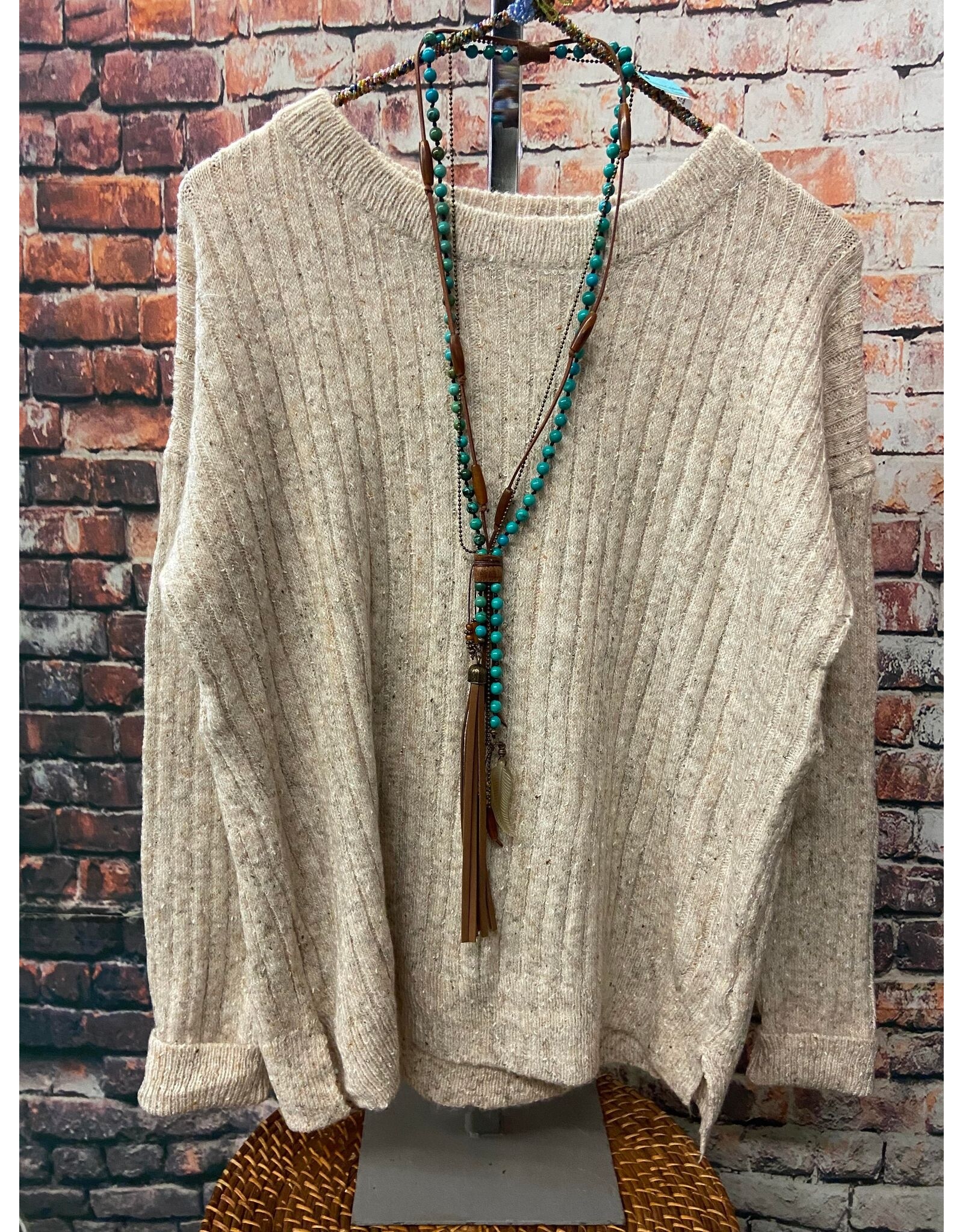 Ludovica Marled Yarn Rib Sweater