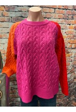 Valerie Cable Knit Color Block Sweater