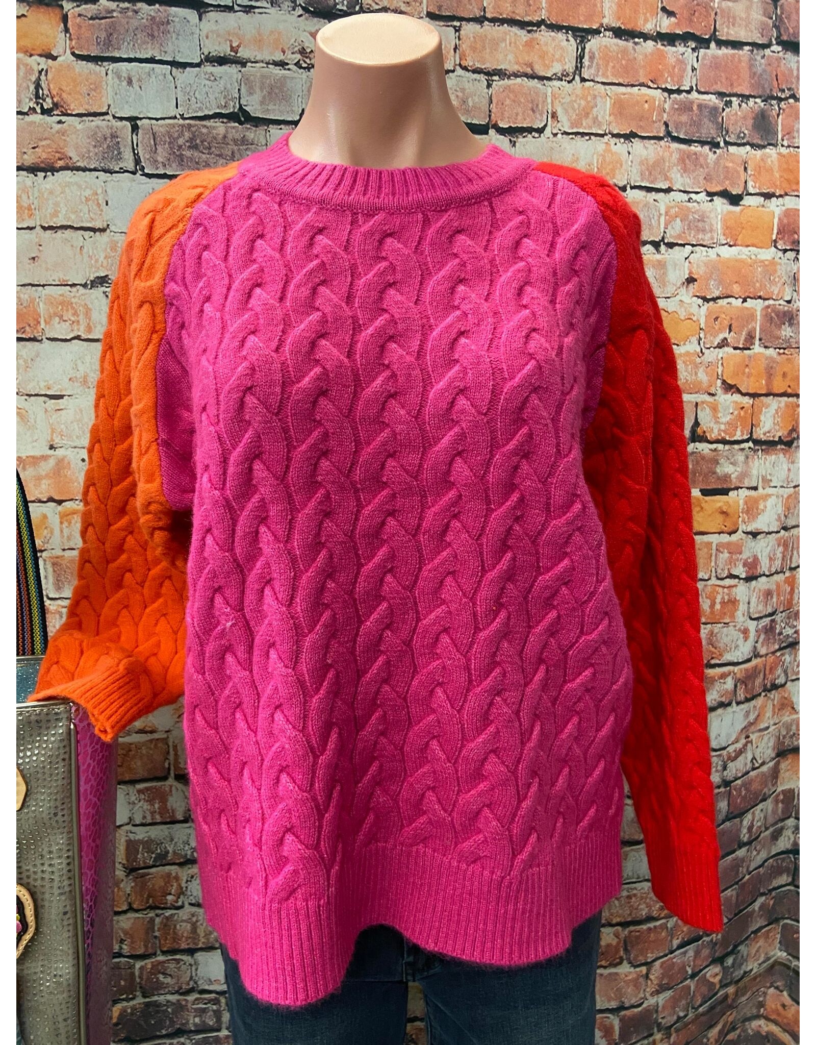 colour-block logo knit jumper
