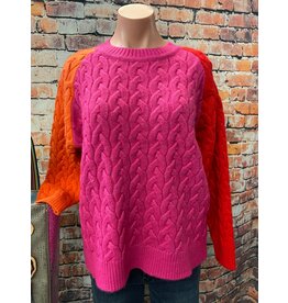 Valerie Cable Knit Color Block Sweater