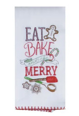 Eat Bake Merry Embroidered Flour Sack Towel