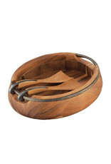 Nambe Nambe Anvil Salad Bowl with Servers