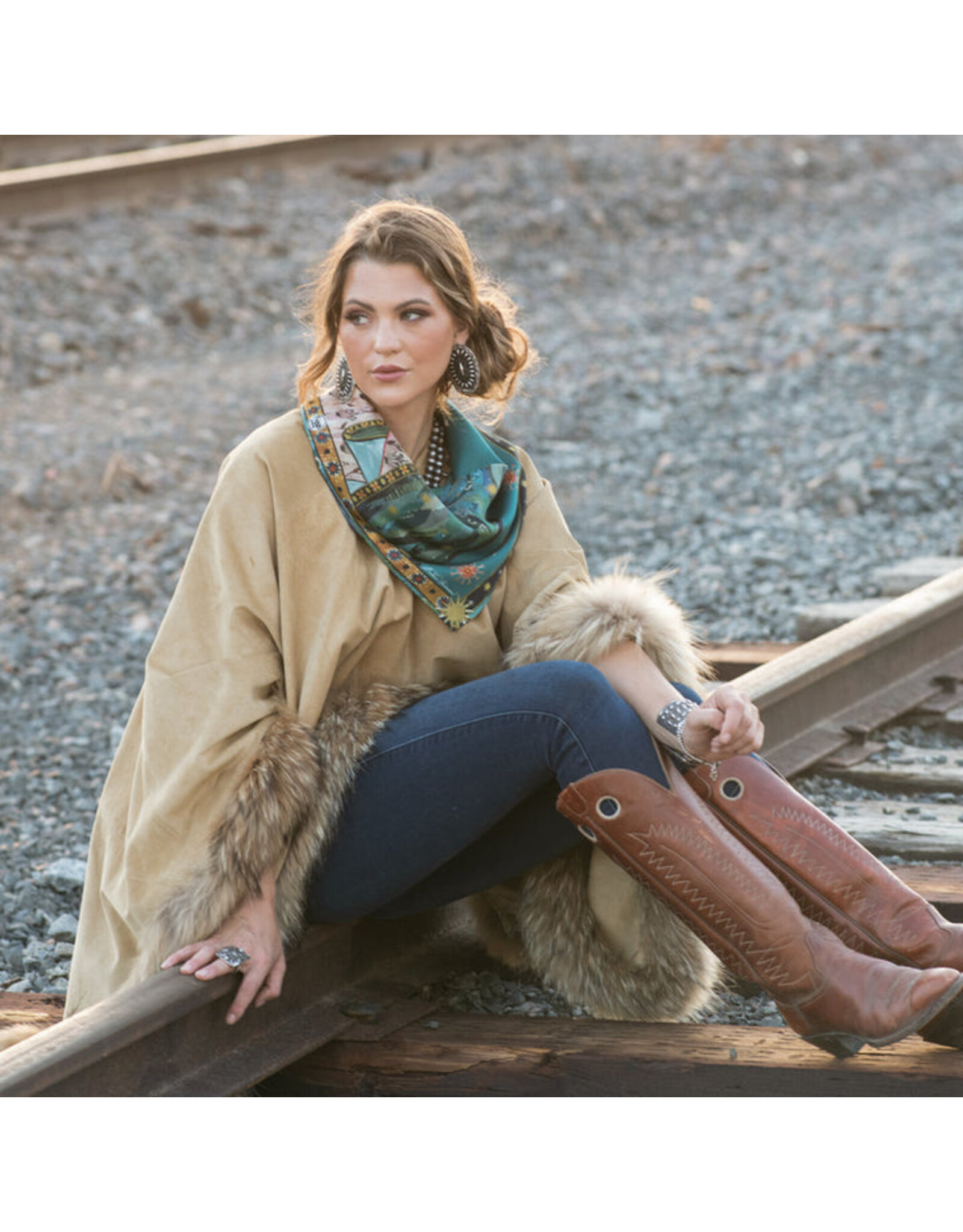 Fringe Scarves Fringe Lady of Guadalupe Shorty Jade