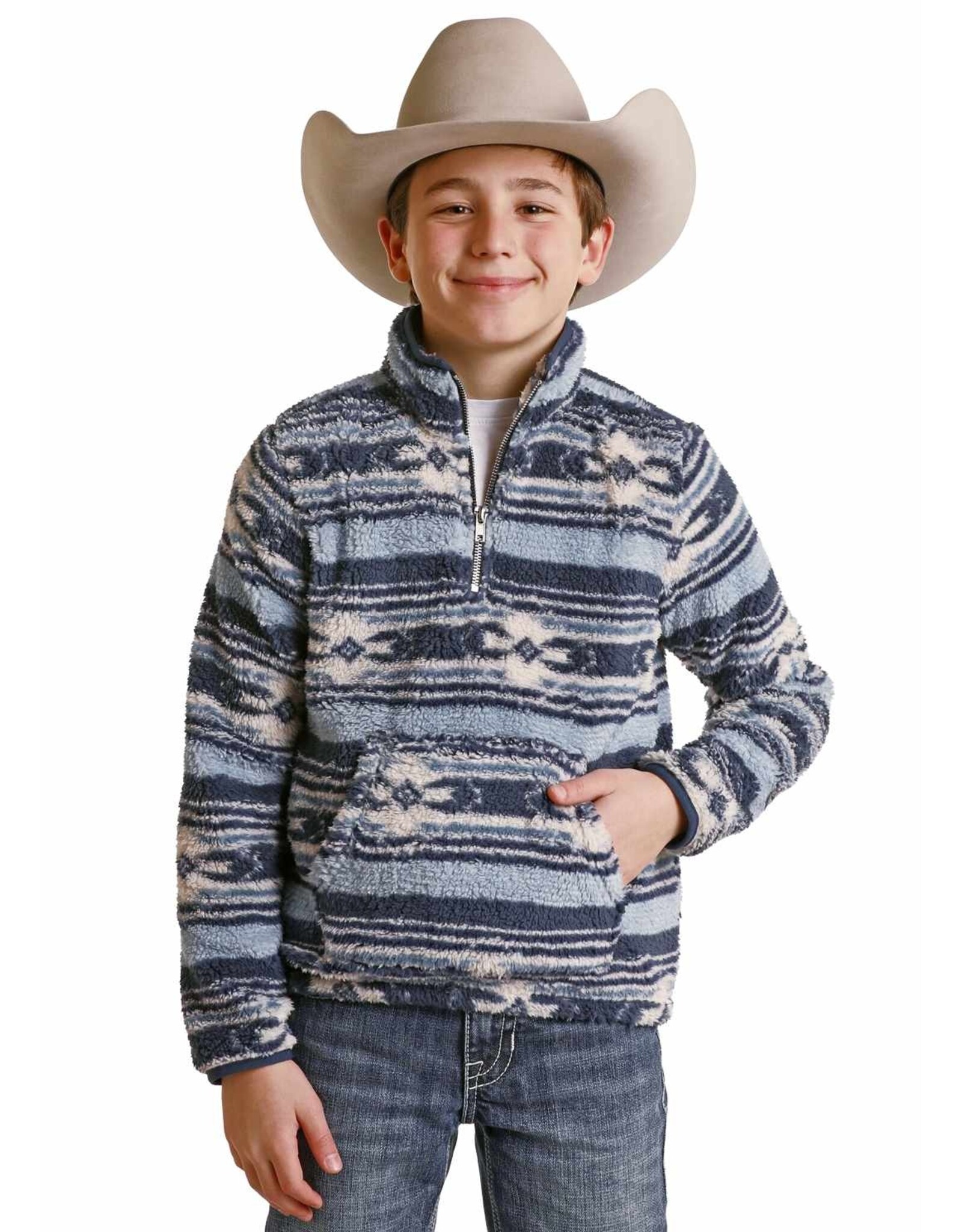 Rock & Roll Boys Printed Plush 1/4 Zip
