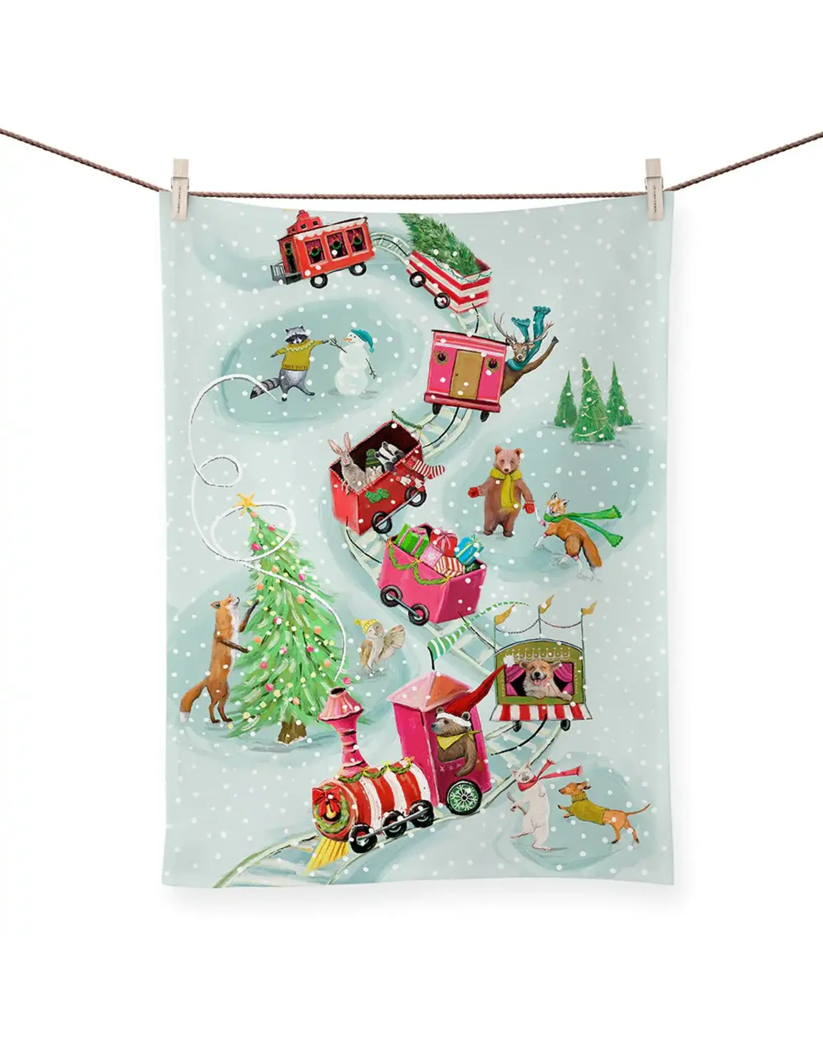 Holiday - Animal Train Tea Towel