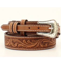 Ariat Floral Tooled Leather Brown Belt