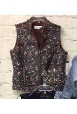 Tribal Tribal Printed Vest with Sherpa Lining