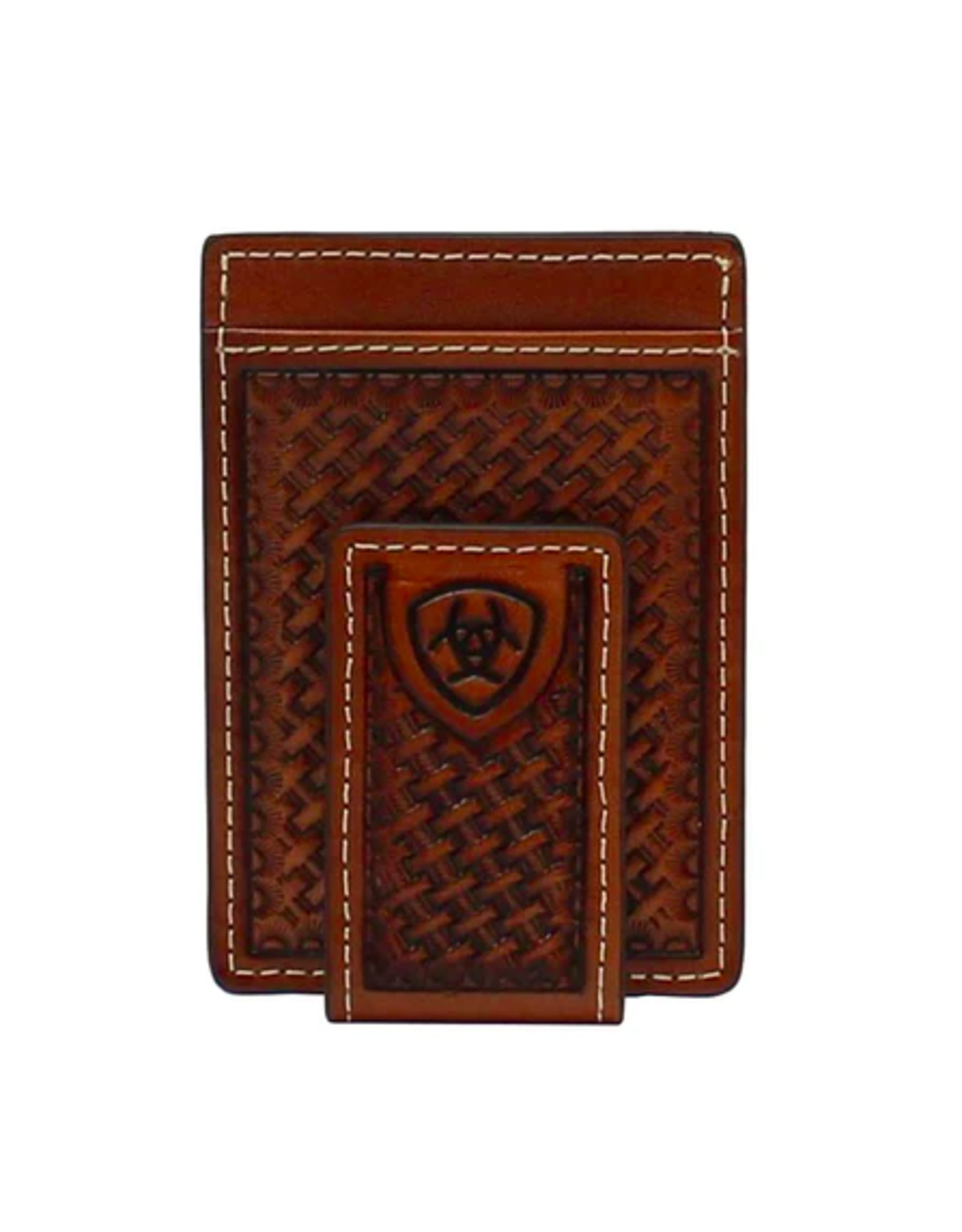 Ariat Ariat Basket Weaved Tan Money Clip Wallet