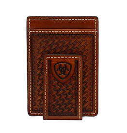 Ariat Ariat Basket Weaved Tan Money Clip Wallet