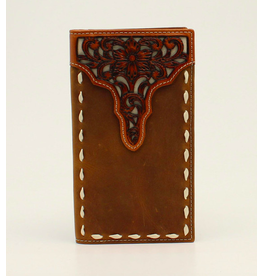 Ariat Floral Tooled Buck Stitch Rodeo Wallet