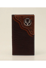 Nocona Deer Skull Lacing Brown Rodeo Wallet