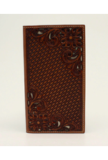 Nocona Rodeo Basket Weave Floral Tooled Wallet