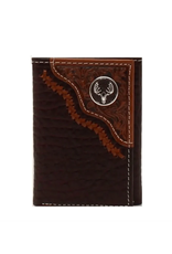 Nocona Trifold Dear Skull Lacing Brown Wallet Nocona Trifold Dear Skull Lacing Brown Wallet