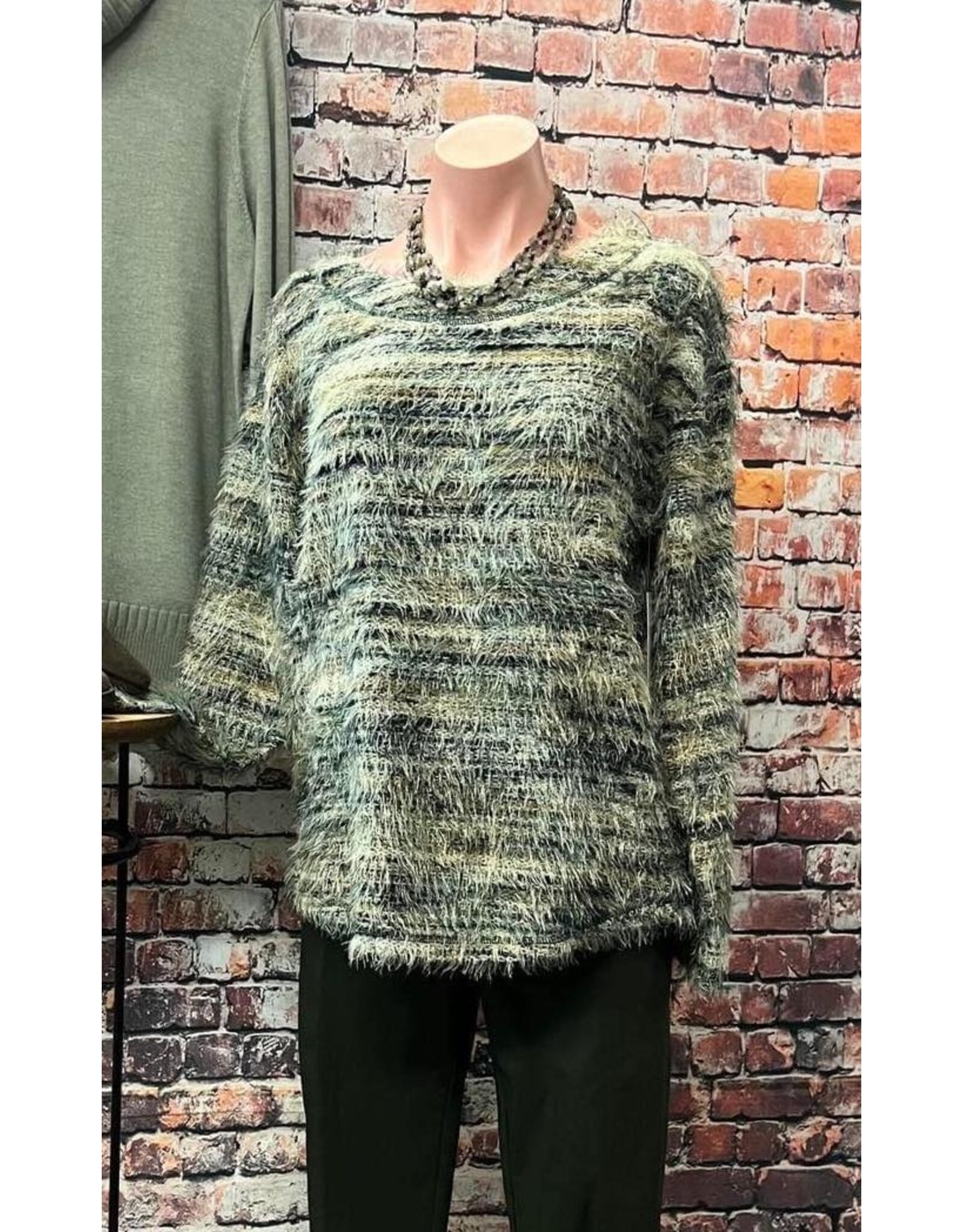 Tribal Tribal Soft Luxe Eyelash Sweater Evergreen