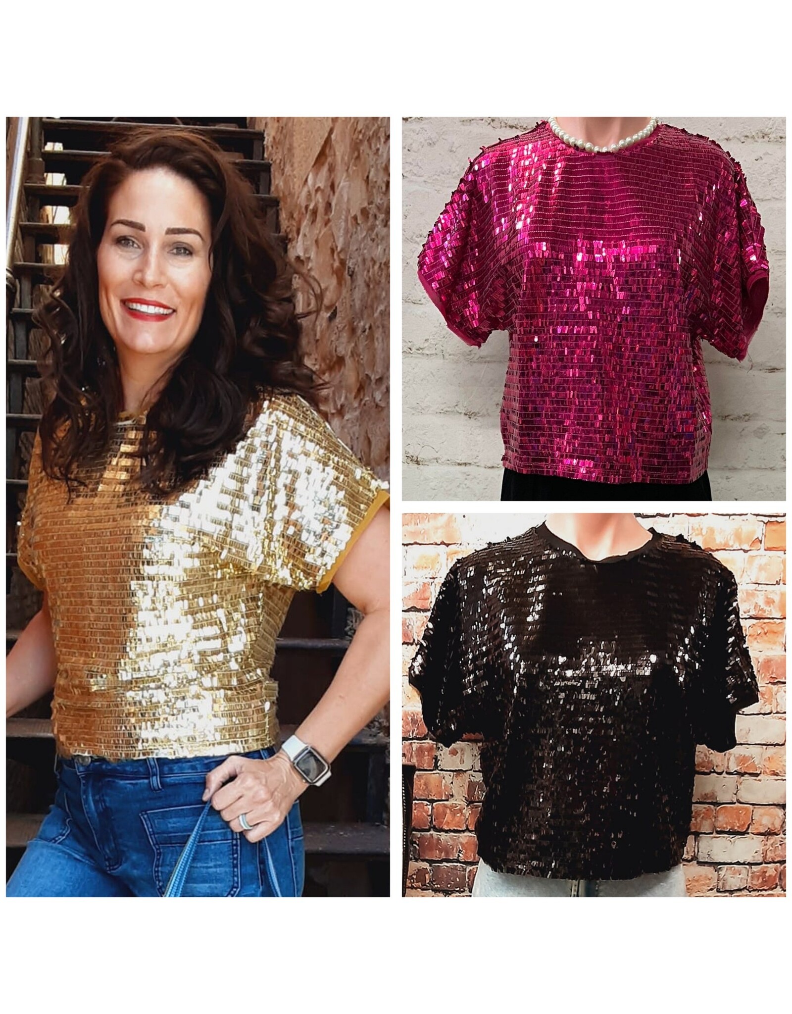 Sequin Chiffon Top