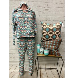 Rock & Roll Bright Aztec Print Hoodie