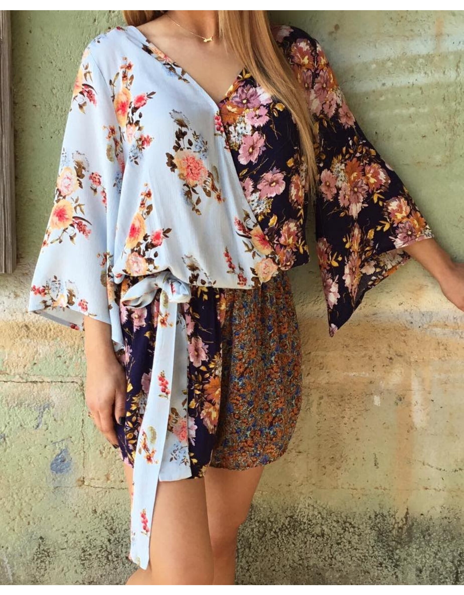 Navy Floral Romper