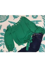 Green Top with Silver Grommets