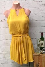 Mustard Halter Dress with Tie