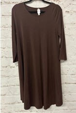 Flowy Brown Dress with Pockets
