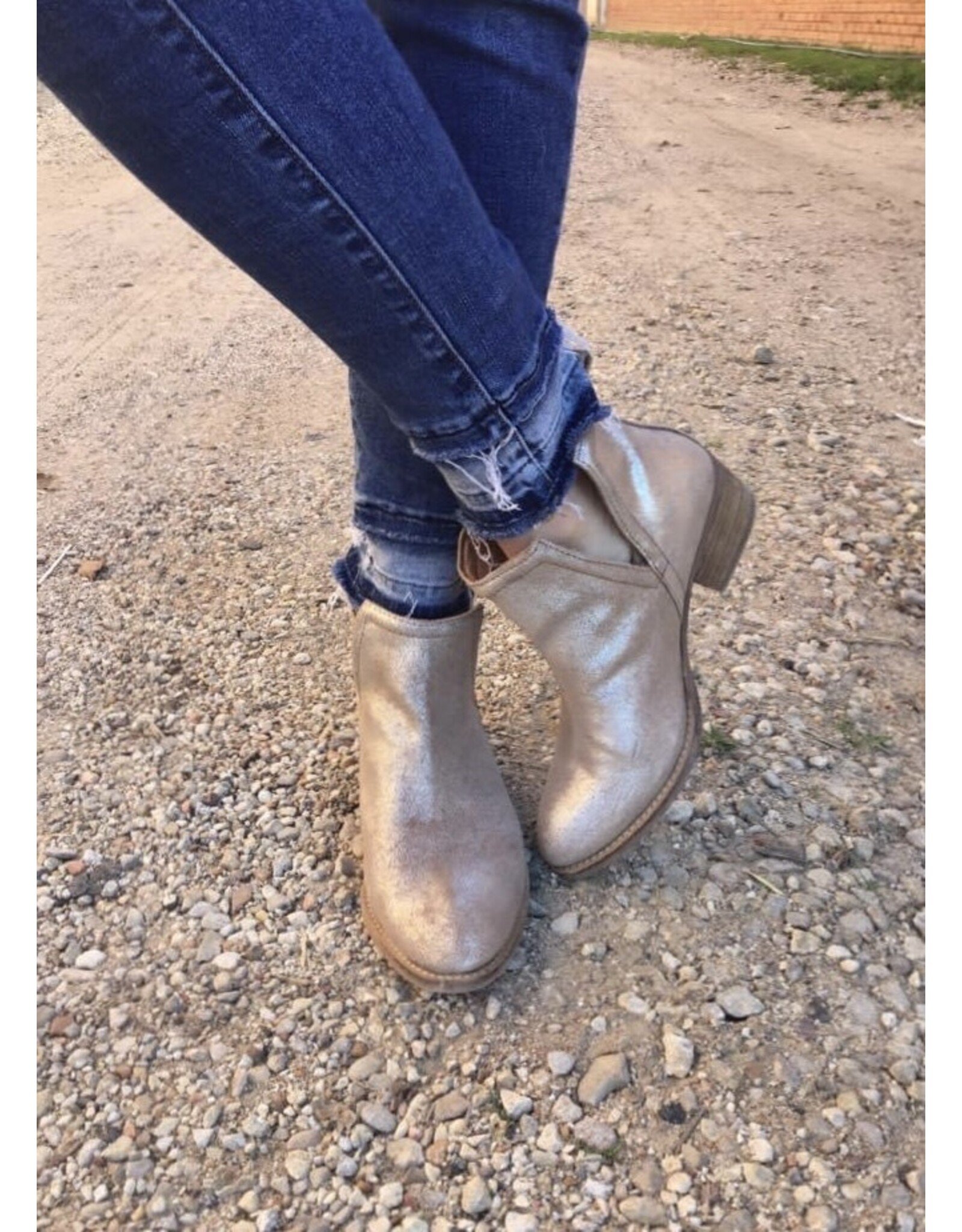 Gold Suede Boots