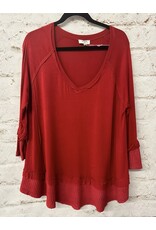 Red Long Sleeve Top